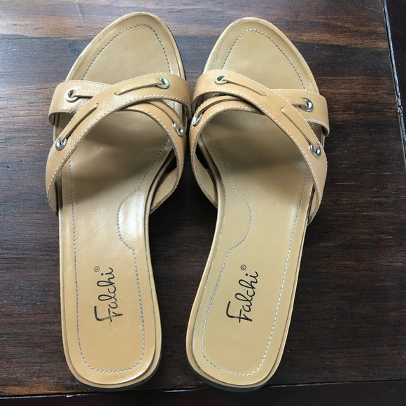 Carlos Falchi Shoes - Carlos Falchi Brown Leather Sandals Size 6